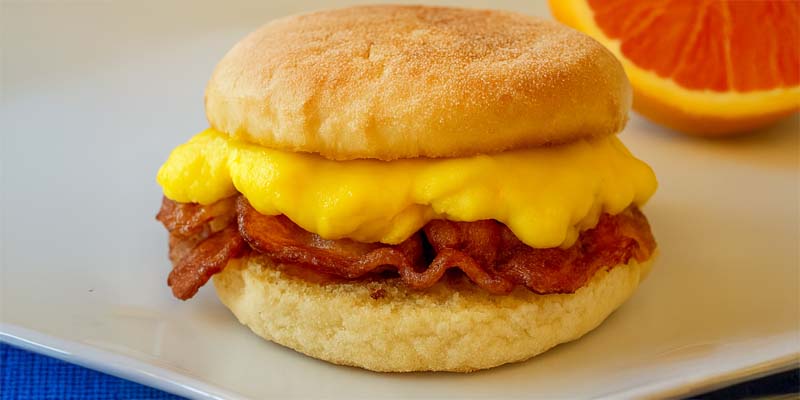 Hot Bacon, Egg and Cheese Barm