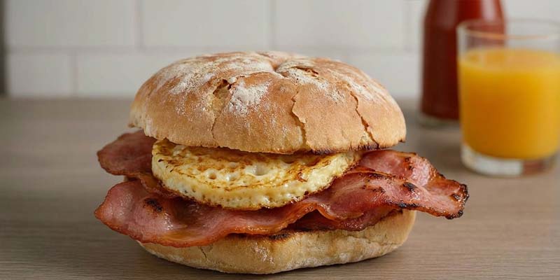 Hot Bacon and Egg Barm