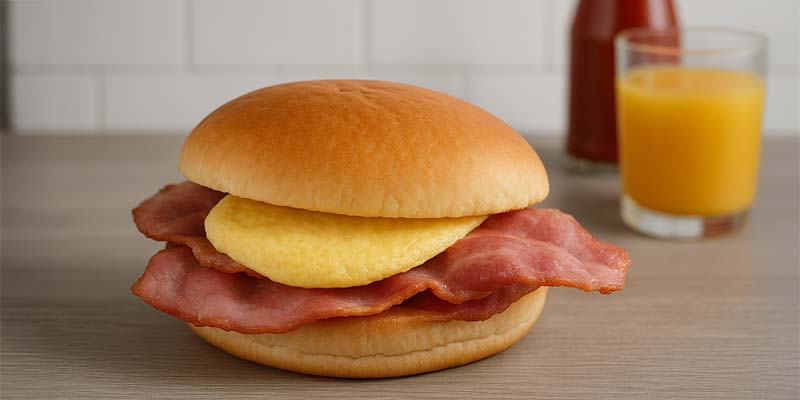Hot Bacon and Egg Barm