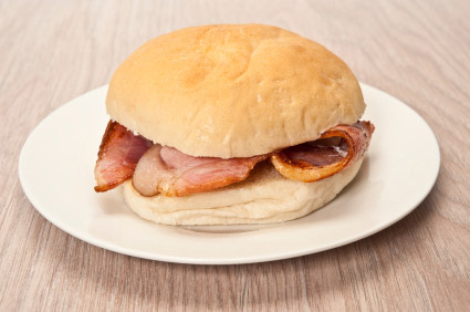 Hot Bacon Barm - Breakfast