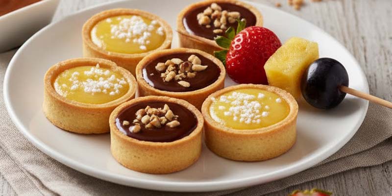 Mini Tortes & Mini Fruit Skewers